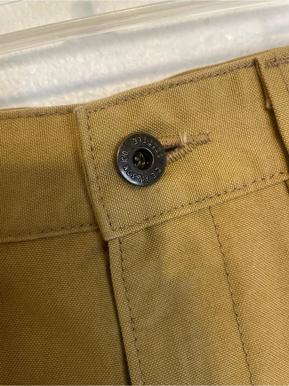 Filson Dark Tan Trousers With Leather Suspenders 38 - Picture 4 of 9